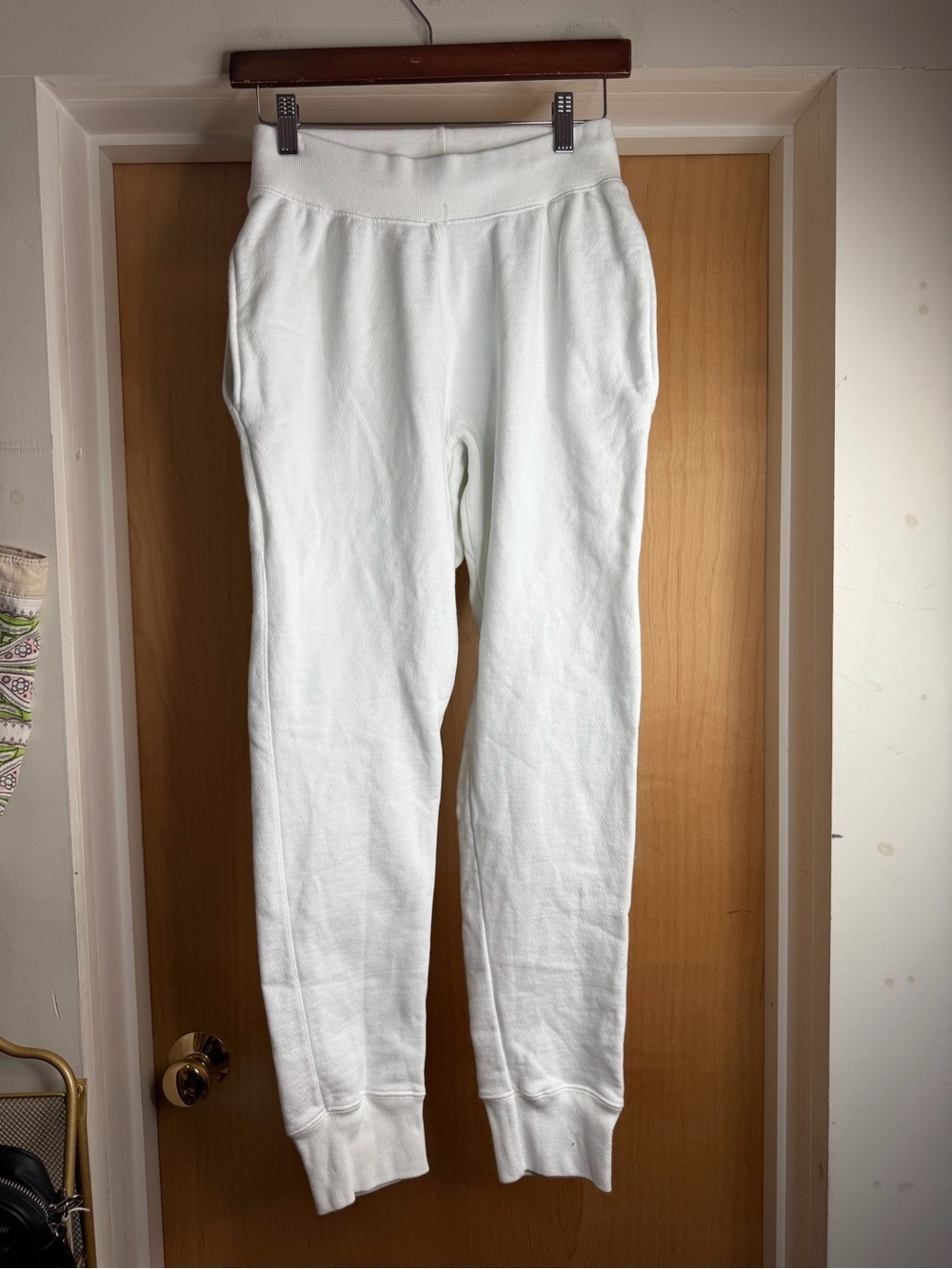 Champion Reverse Weave White Jogger Sweatpants - Hiking Athleisure. Size: Small